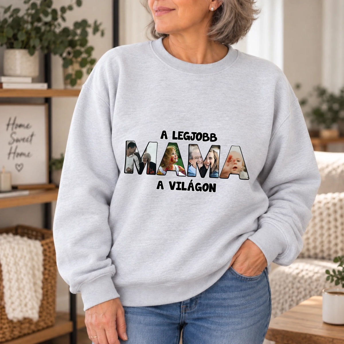 Ajándék Mamáknak - Egyedi fényképes pulóver a legjobb mama felirattal
