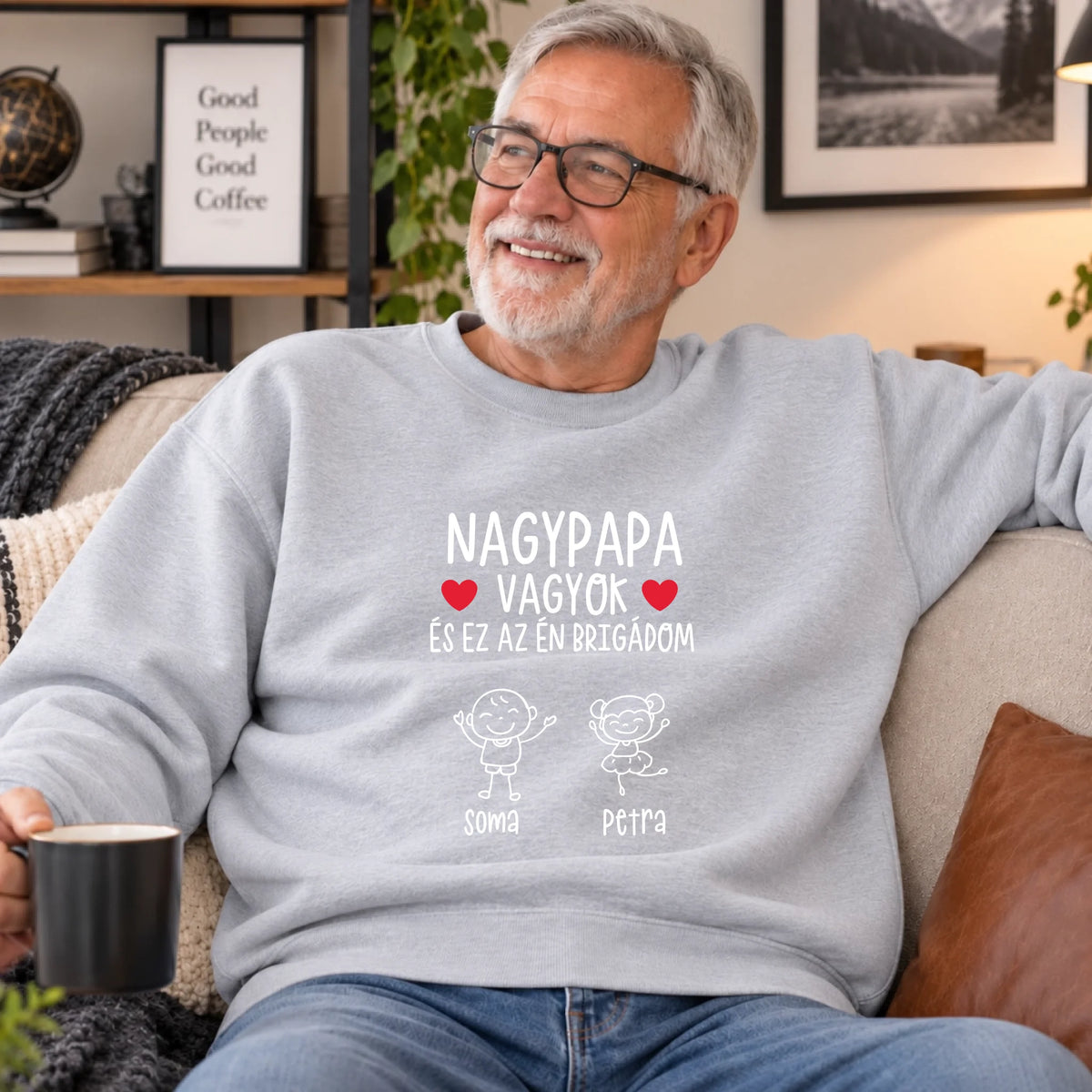 Nagypapa vagyok ez az én brigádom egyedi férfi pulcsi akár 6 unokával