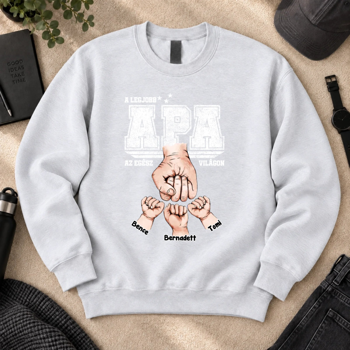 A legjobb apa egyedi férfi pulcsi akár 6 gyerekkel