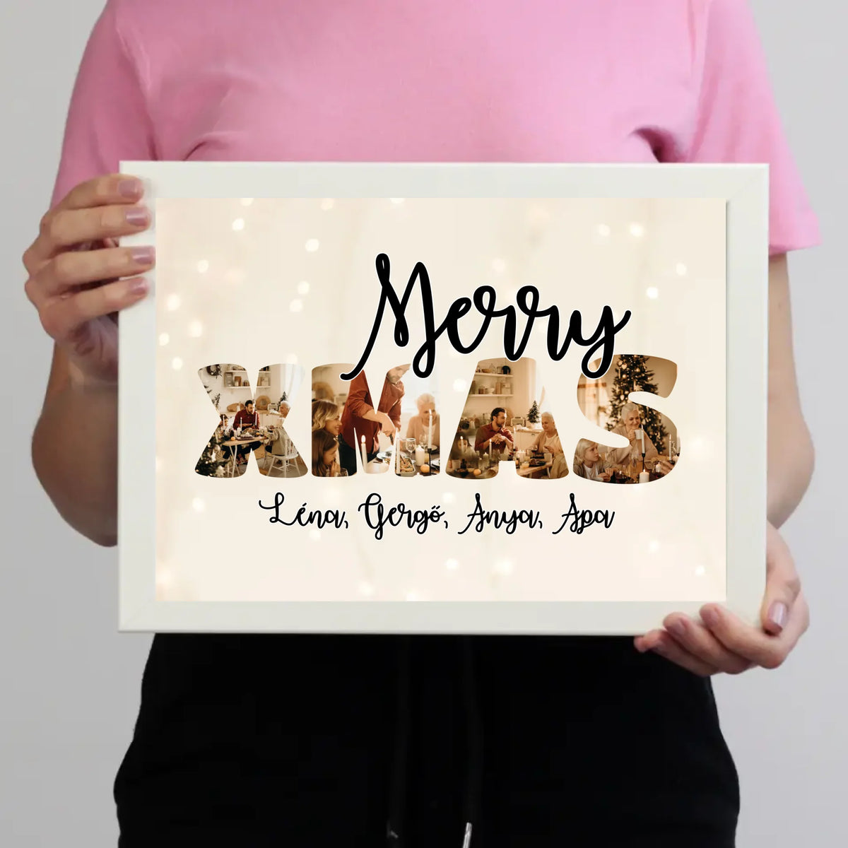 Karácsonyi XMAS falikép felirattal