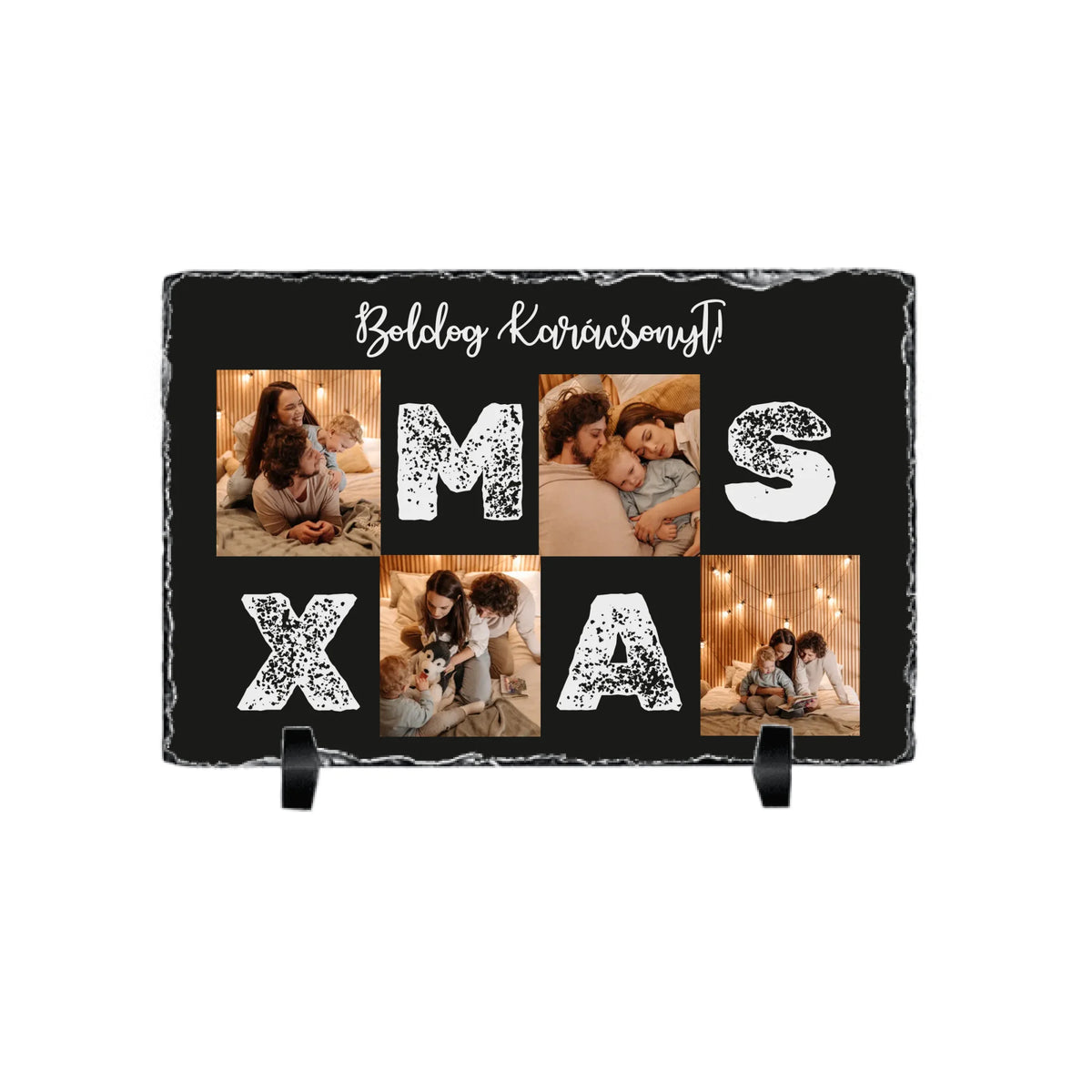 Karácsonyi gránitkép Xmas felirattal 4 képpel