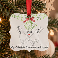  Első közös karácsonyunk - Egyedi neves négyzet alakú karácsonyfadísz