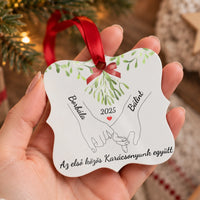  Első közös karácsonyunk - Egyedi neves négyzet alakú karácsonyfadísz