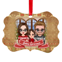 Karácsonyi Chibi család hosszúkás dísz