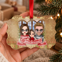 Karácsonyi Chibi család hosszúkás dísz