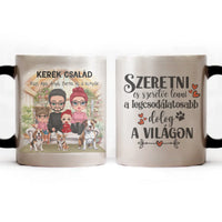 Egyedi ajándék bögre személyre szabható karakterekkel - cuki család kutyákkal
