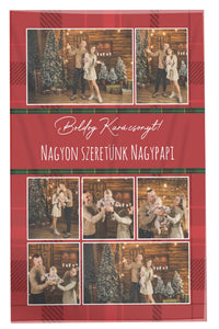 Karácsonyi fényképes pléd 7 fotóval és szerkeszthető felirattal