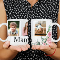 Mama szeretünk - egyedi képes bögre választható felirattal