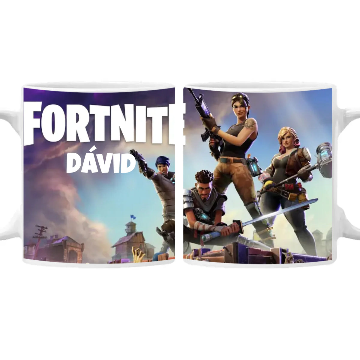 Élőben szerkeszthető Fortnite bögre egyedi névvel