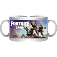 Élőben szerkeszthető Fortnite bögre egyedi névvel