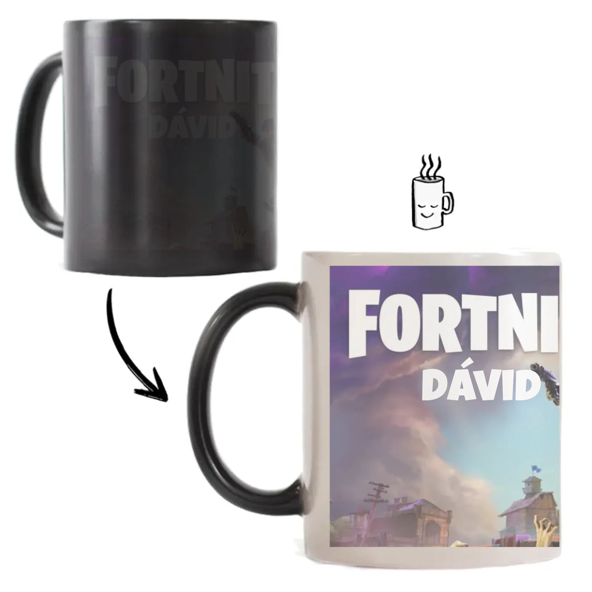 Élőben szerkeszthető bögre - Fortnite bögre egyedi névvel