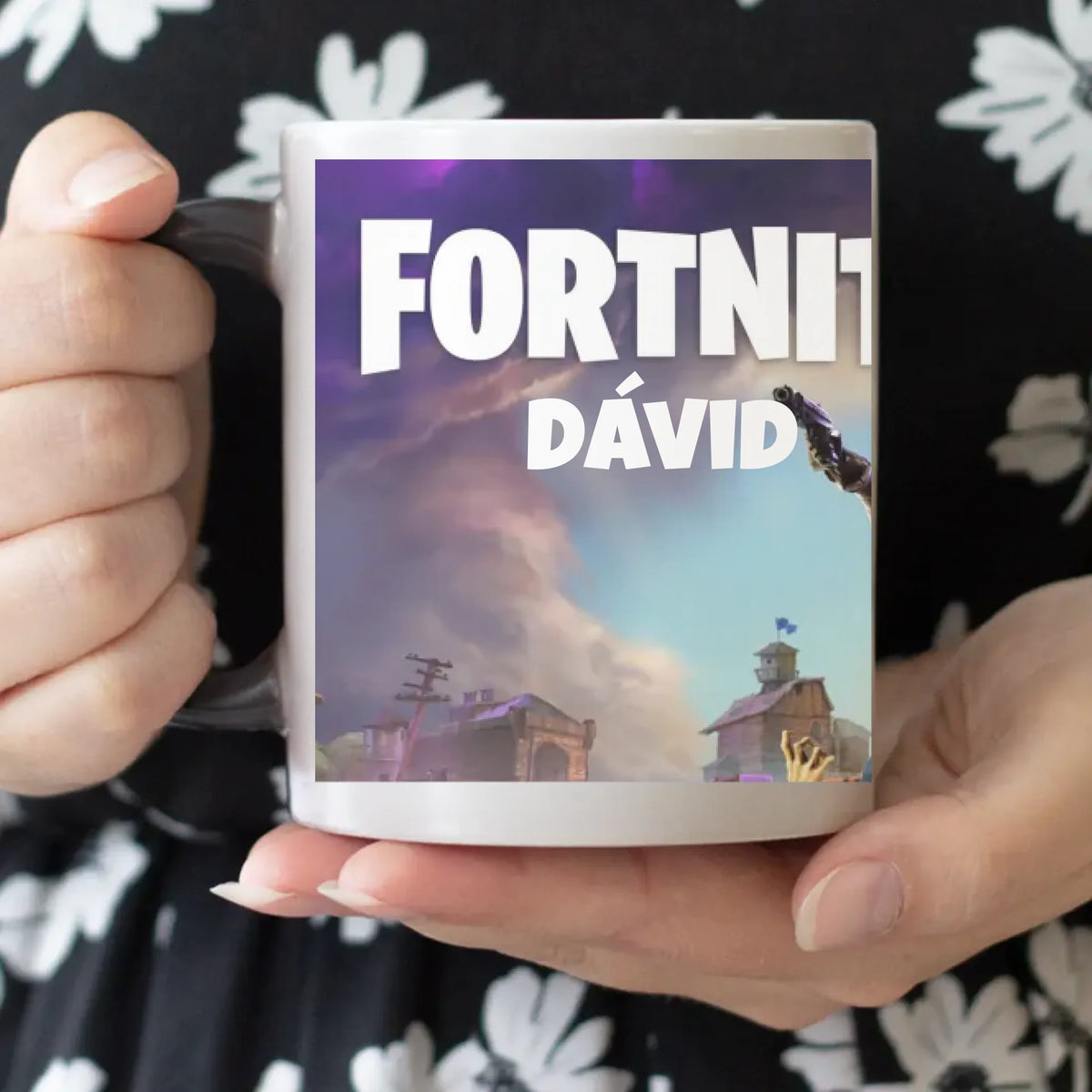 Élőben szerkeszthető bögre - Fortnite bögre egyedi névvel