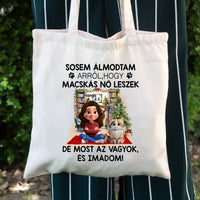 Halloweeni vászontáska egyedi névvel és mintával