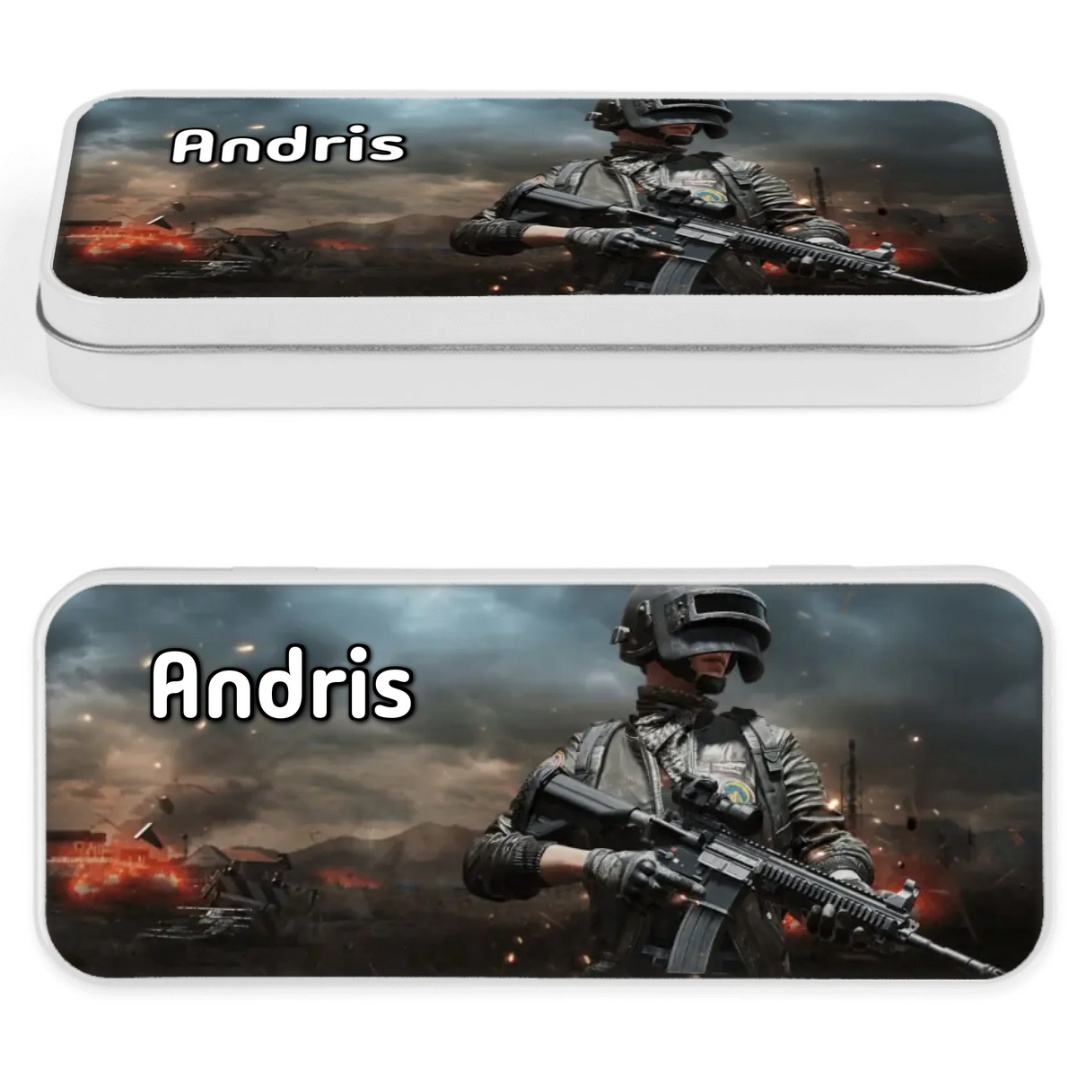 PUBG mintás egyedi neves fém tolltartó