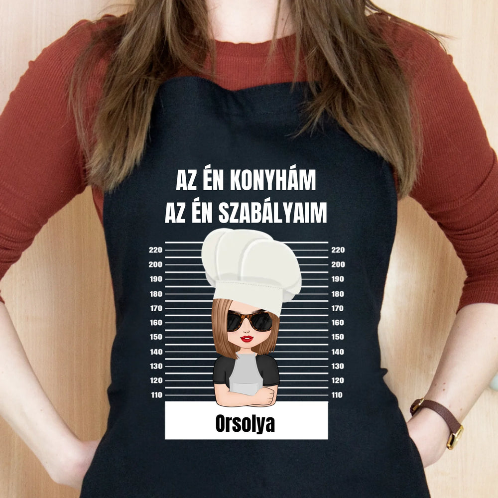 Az én konyhám az én szabályaim fekete kötény nőknek
