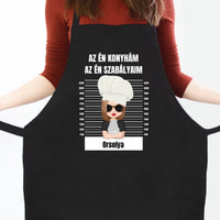 Az én konyhám az én szabályaim fekete kötény nőknek