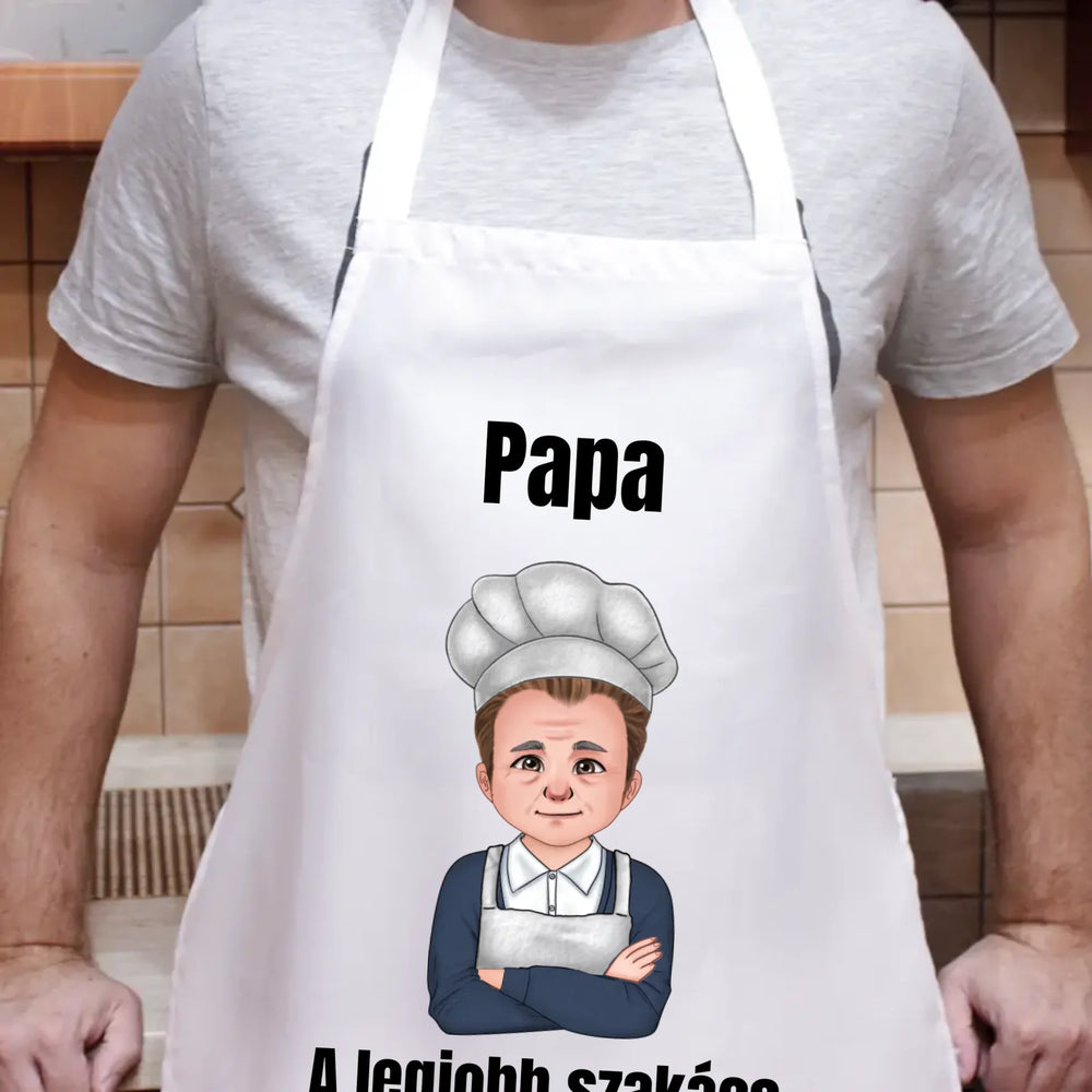 Cuki karakteres kötény Papának egyedi felirattal