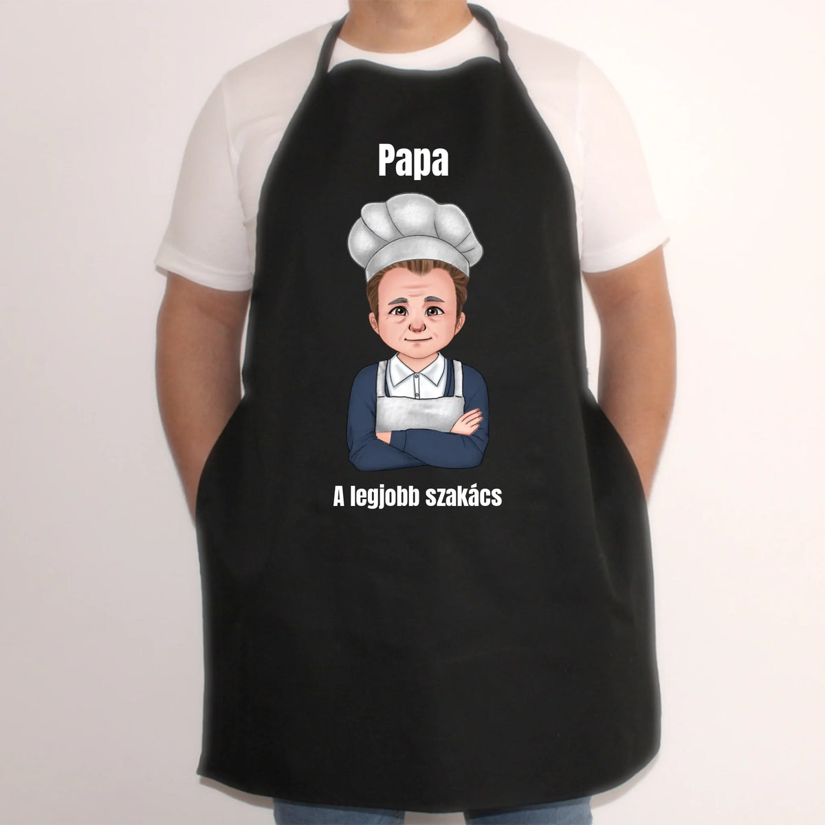 Cuki karakteres férfi fekete kötény papáknak