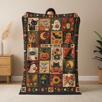 Halloween pléd - őszi, patchwork hatású mintával
