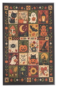 Halloween pléd - őszi, patchwork hatású mintával
