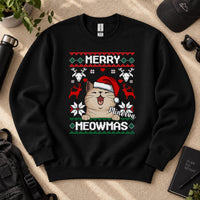 Merry Meowmass pulóver gazdiknak választható macskával - egyedi karácsonyi ajándék