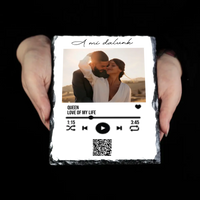 A Mi dalunk -Gránitlap szerkeszthető QR kóddal Valentin napra