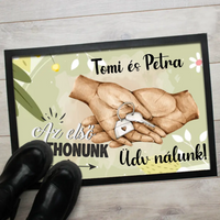 Az első otthonunk - egyedi neves lábtörlő választható mintával