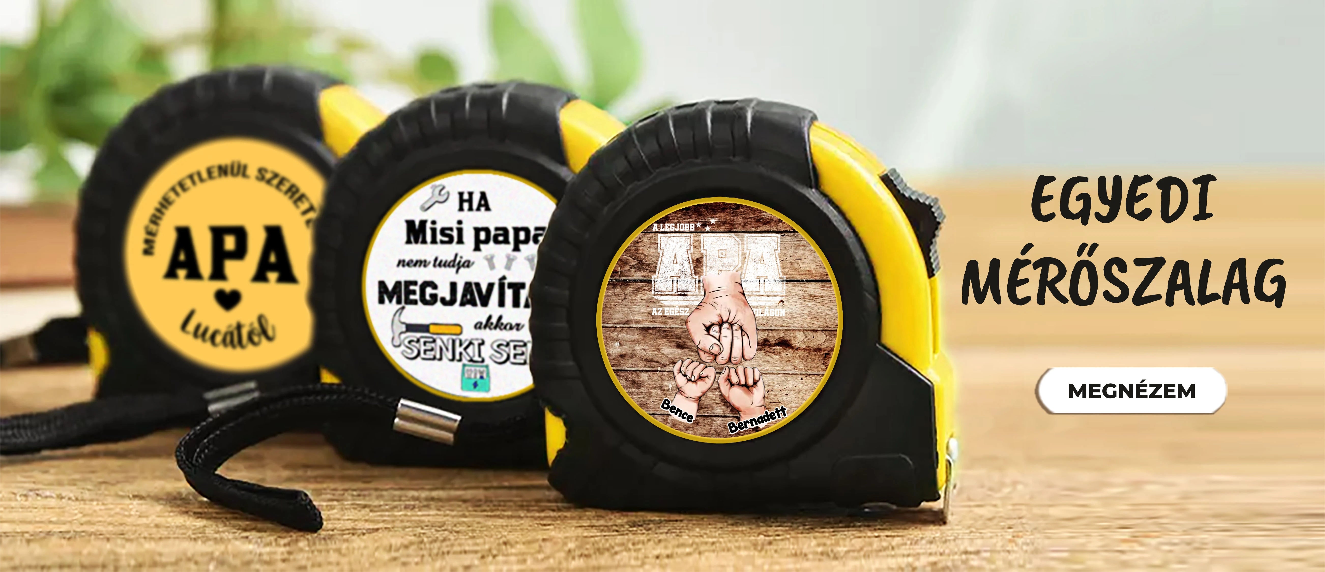 Egyedi mérőszalag apák napi ajándék