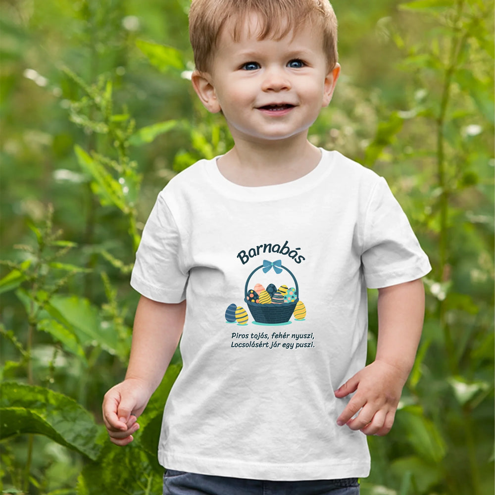Egyedi ajándék gyerekeknek - húsvéti locsolóvers mintás póló fiúknak