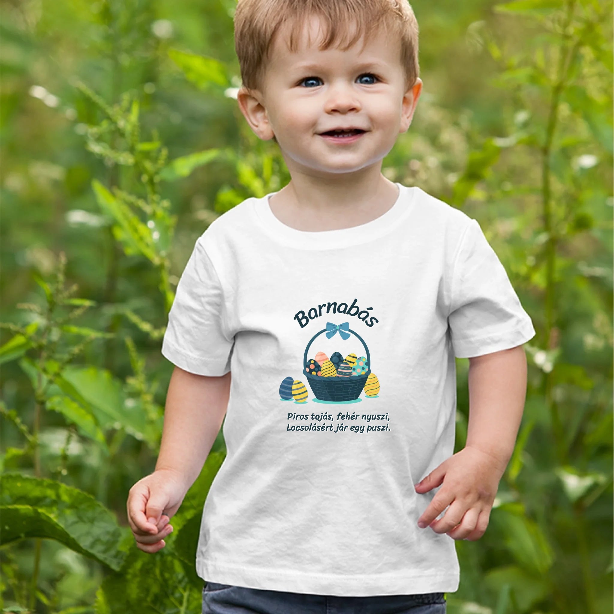 Egyedi ajándék gyerekeknek - húsvéti locsolóvers mintás póló fiúknak