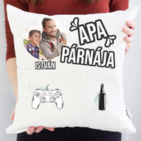 Egyedi fényképes ajándék zsebes párna Apáknak