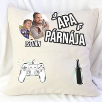 Egyedi fényképes ajándék zsebes párna Apáknak