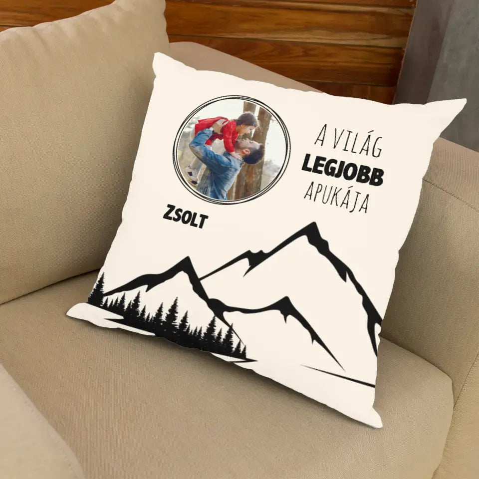 Egyedi telinyomatos FullPrint párna a legjobb Apáknak
