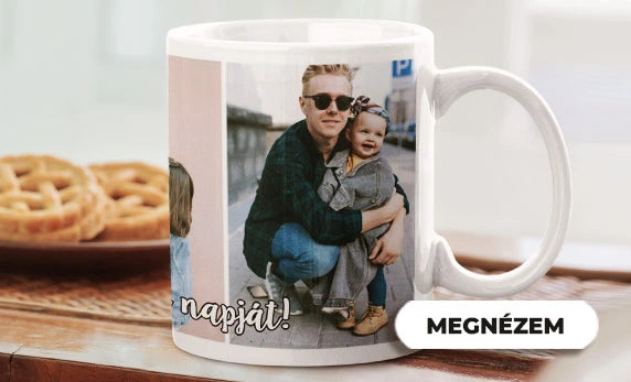 egyedi fényképes apák napi ajándék bögre