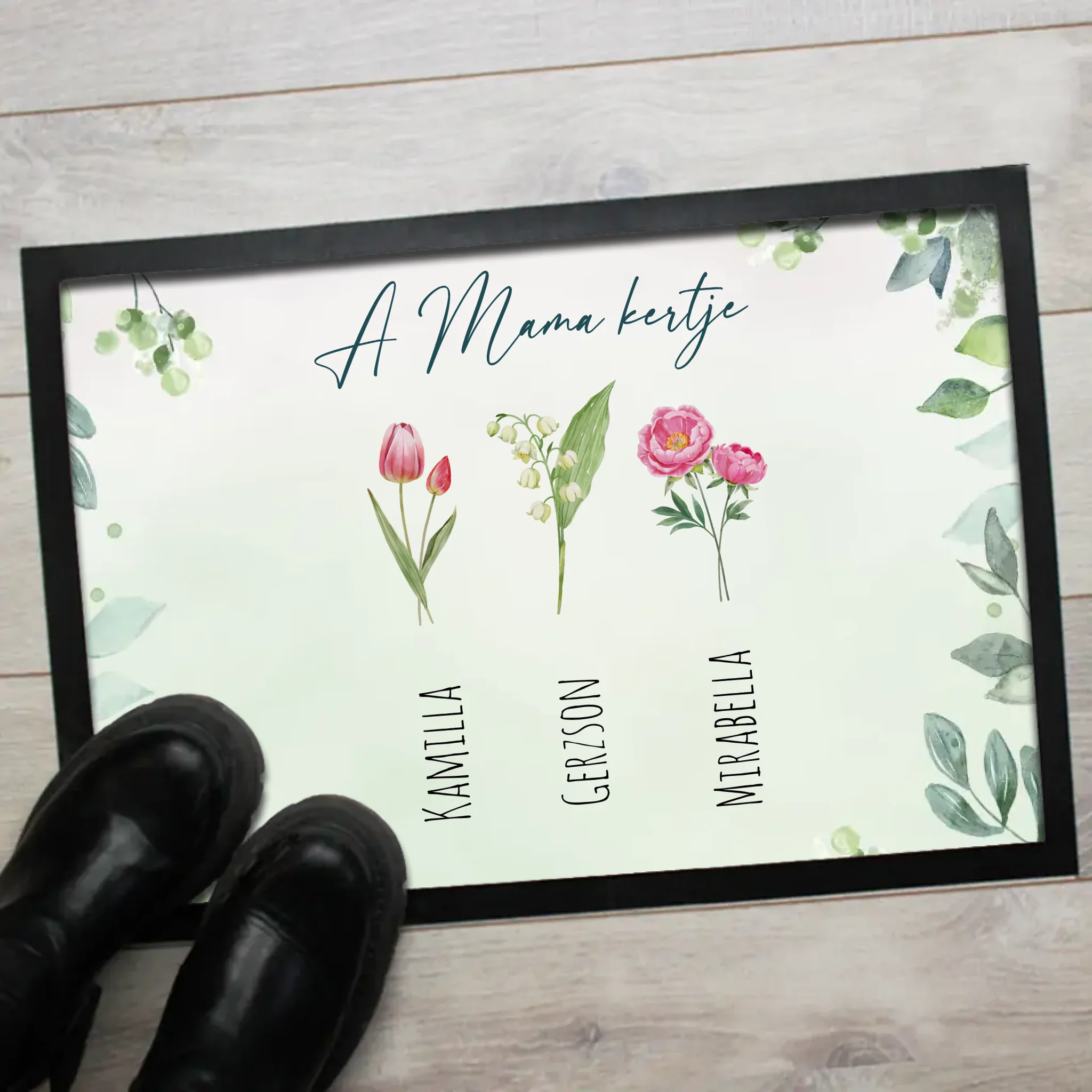 Mama kertje -  szerkeszthető mintás lábtörlő nagymamáknak