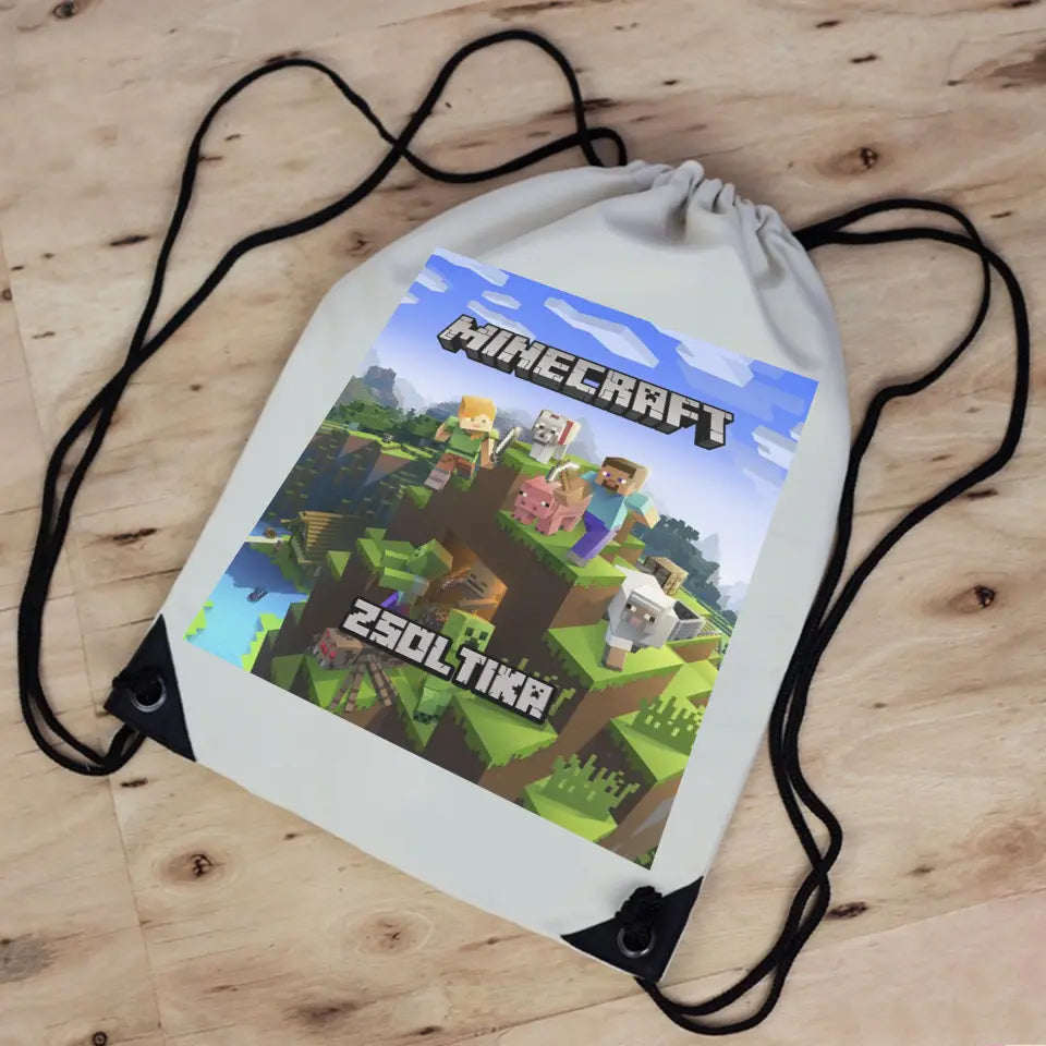 Szerkeszthető egyedi neves Minecraft tornazsák
