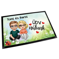 Szerkeszthető karakteres páros lábtörlő választható felirattal