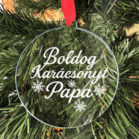 Boldog Karácsonyt Papa üveg dísz – különleges karácsonyi ajándék Papának_