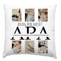 Apák napi ajándék párna 6 képpel és APA felirattal