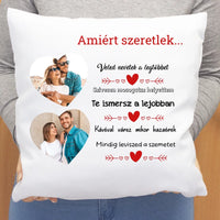 Amiért szeretlek...egyedi képes Valentin napi párna