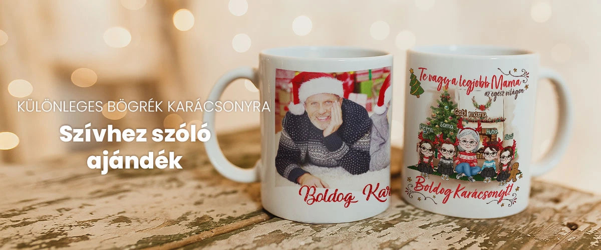 egyedi karácsonyi bögrék