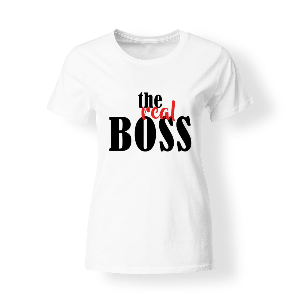 The Real Boss feliratú női póló