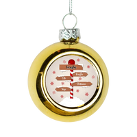 Útmutató karácsonyi arany gömbdísz az egész család nevével