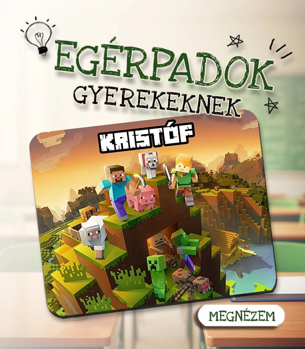 Egyedi neves egérpadok - egyedi ajándék gyerekeknek névvel, szerkeszthető mintával. 