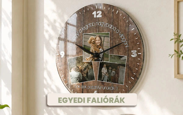 Egyedi apák napi ajándékötlet egyedi fényképes falióra.