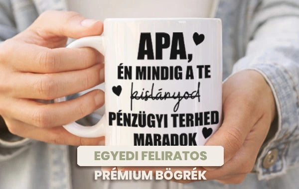 egyedi feliratos bögre fehér prémium bögrén