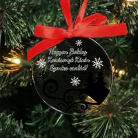 Egyedi feliratos ajándék üveg karácsonyfadísz