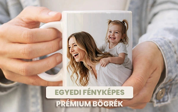 egyedi fényképes bögre fehér prémium bögrén