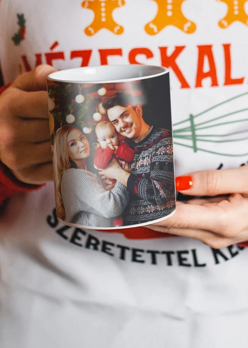 Egyedi fényképes karácsonyi bögre
