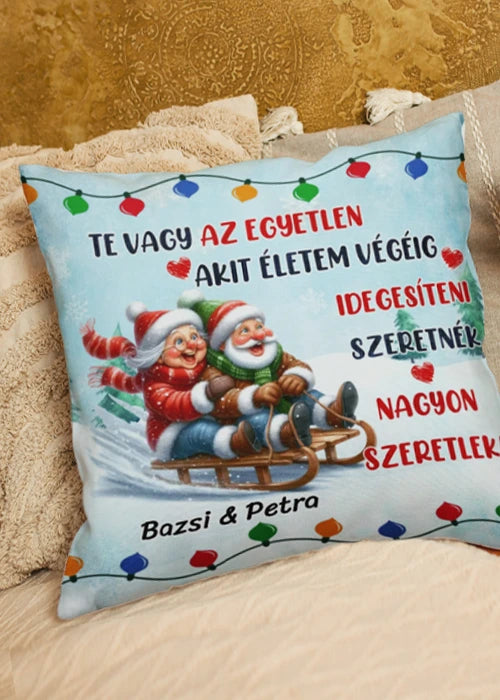 Egyedi karácsonyi párna vicces ajándék pároknak